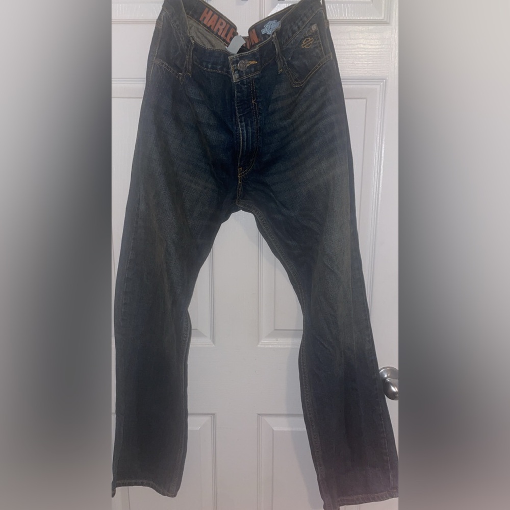 Harley-Davidson Men's Dark Blue Bootcut Jeans